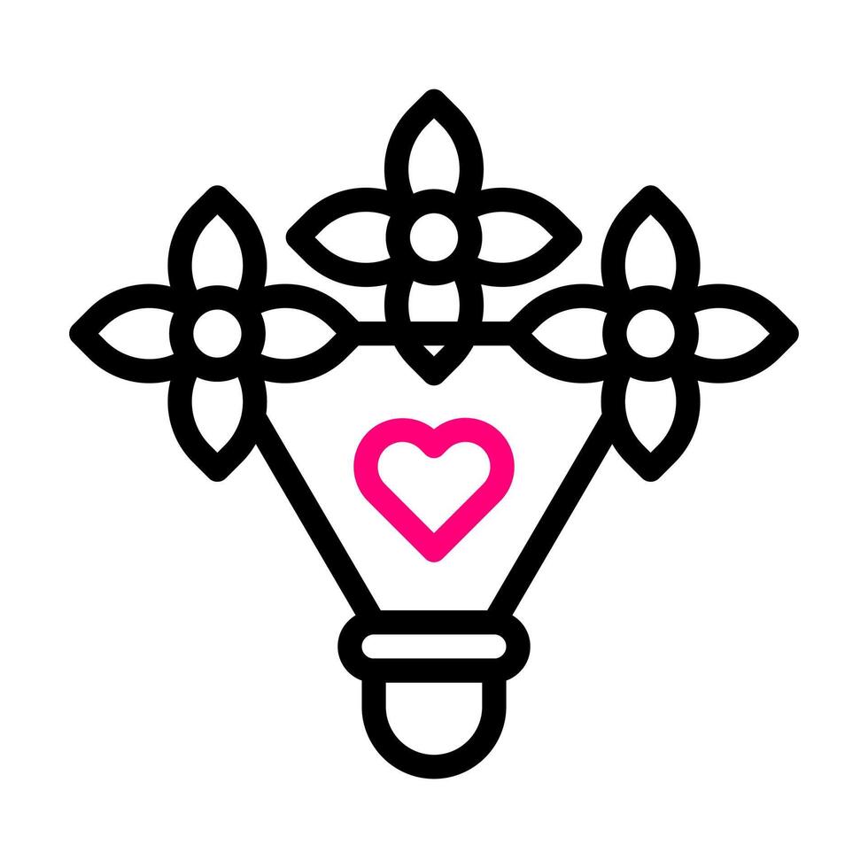 bukett ikon duofärg rosa stil valentine illustration vektor element och symbol perfekt.