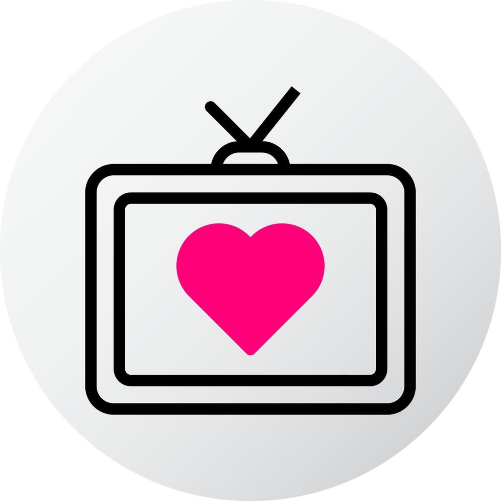 Fernseher Symbol gefüllt rot Stil Valentinstag Illustration Vektor Element und Symbol perfekt.