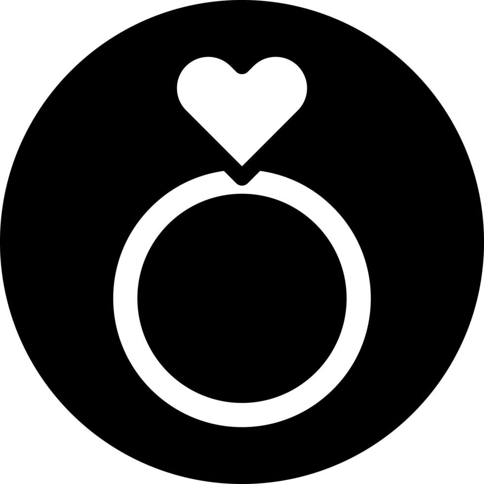 Ring Symbol solide Weiß Stil Valentinstag Illustration Vektor Element und Symbol perfekt.