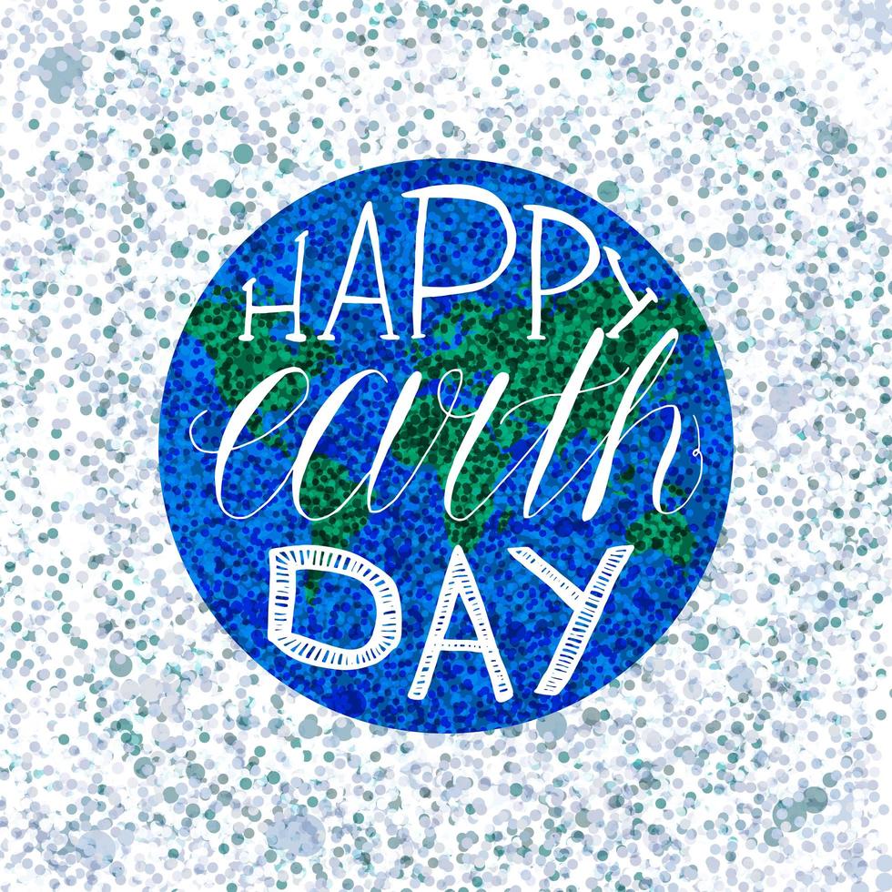 Happy Earth Day Schriftzug vektor