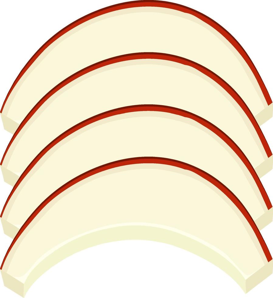 isolierter geschnittener Apfel auf weißem Hintergrund vektor