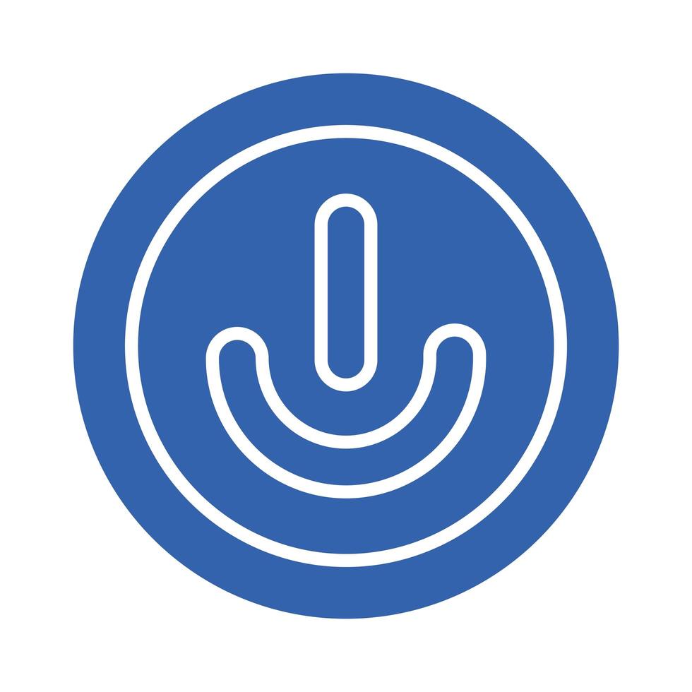 Power Button Block Style Icon vektor