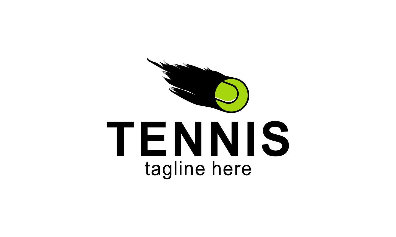 Tennis Schläger und Ball Logo Design Vektor