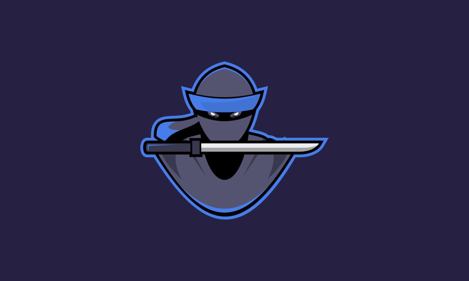 E-Sport Ninja Maskottchen Charakter Logo Vektor