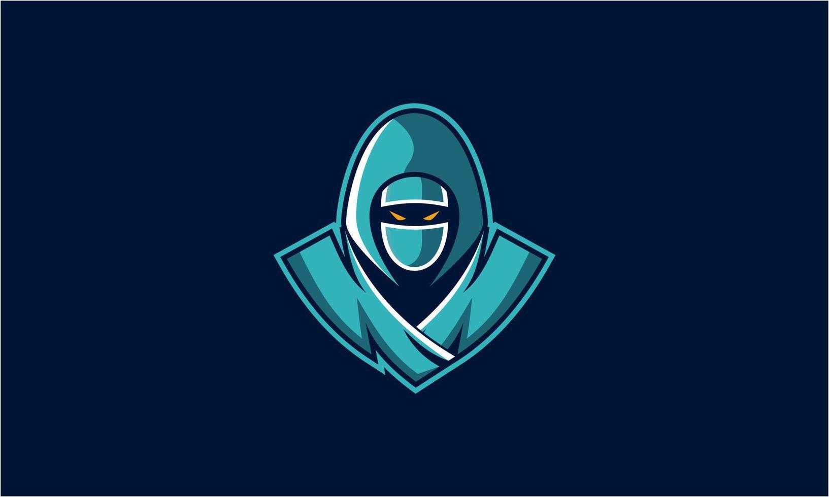 e-sport ninja maskot karaktär logotyp vektor