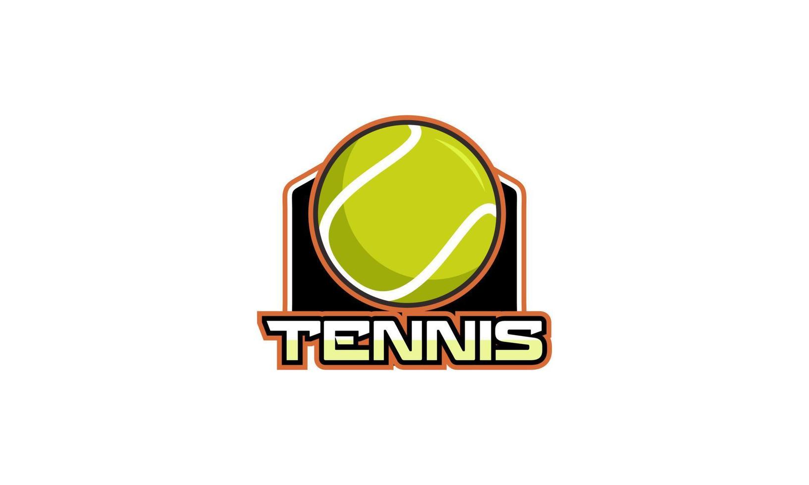 Tennis Schläger und Ball Logo Design Vektor