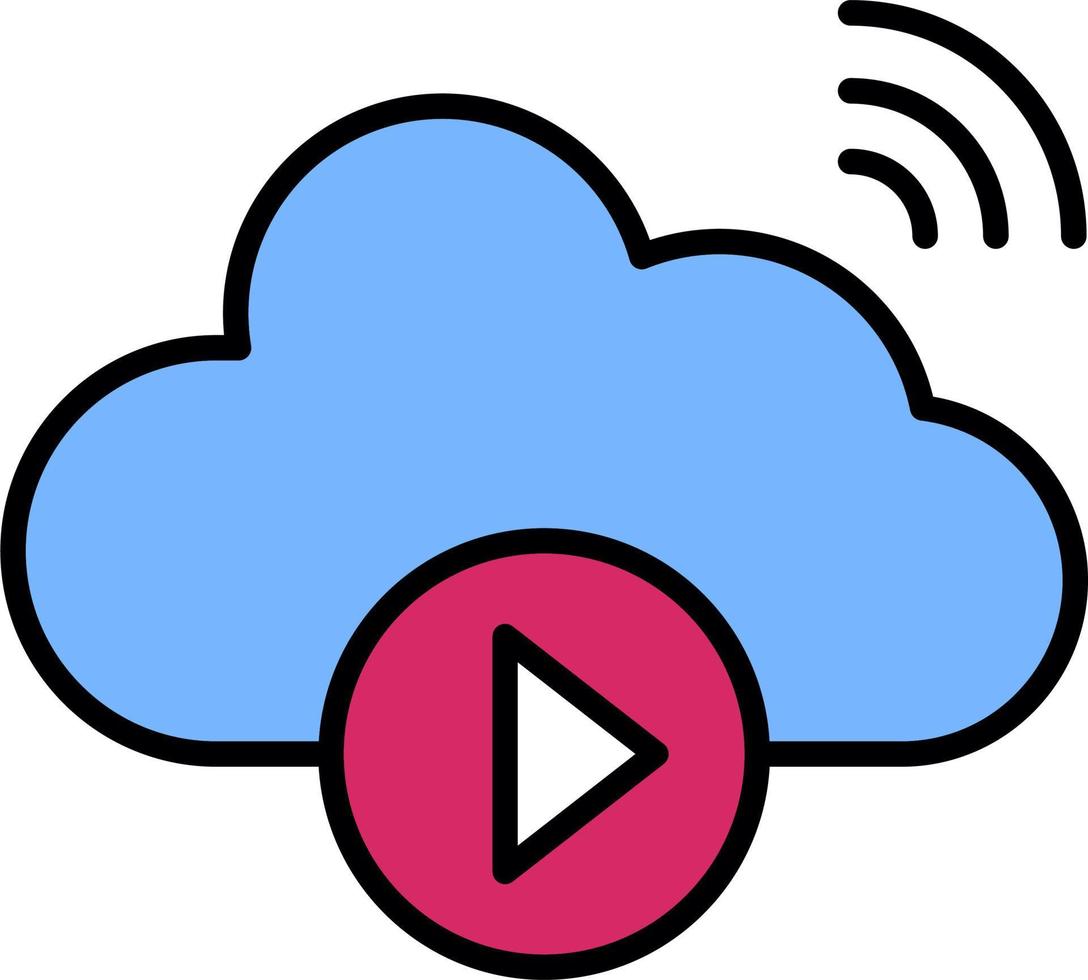 Wolke Video spielen Vektor Symbol