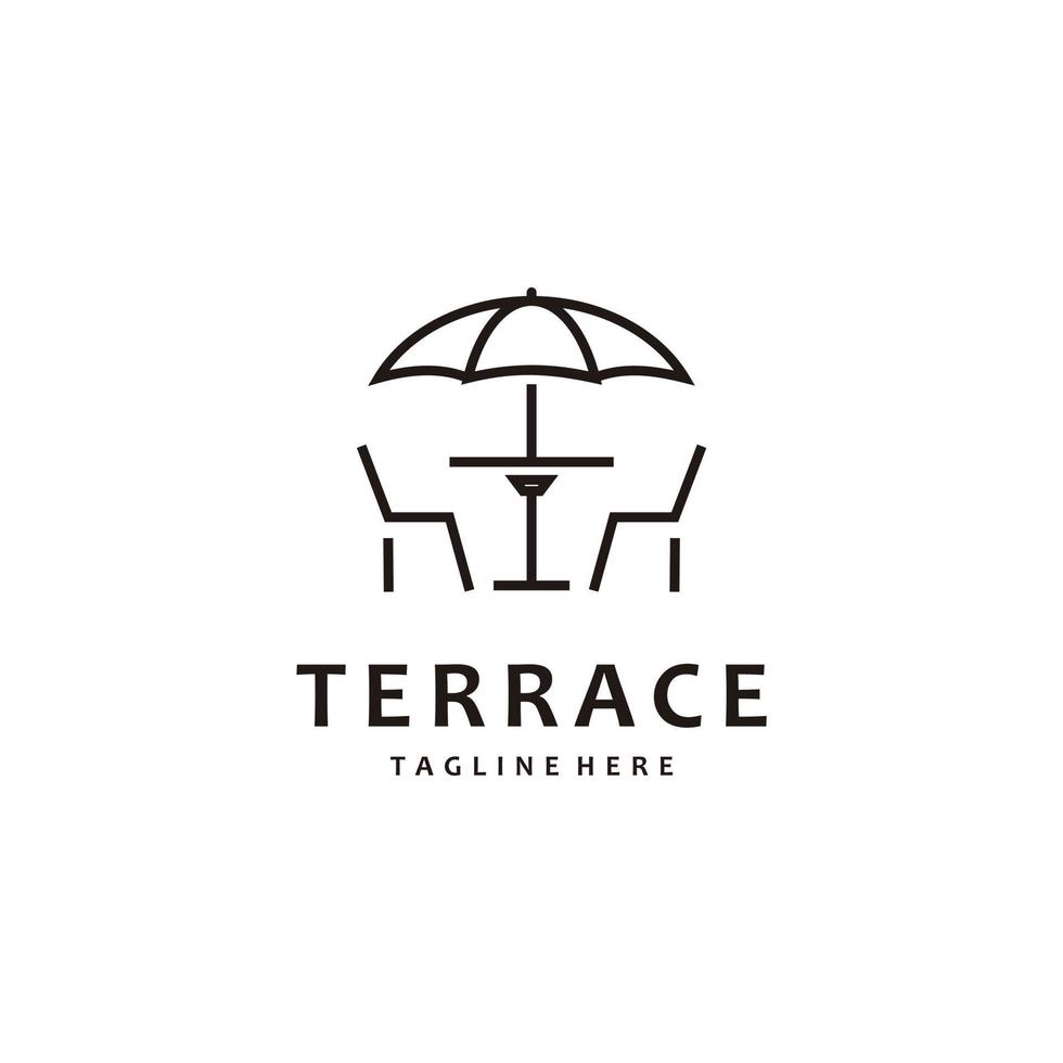 Terrasse Linie Kunst minimalistisch Logo Design Symbol Vektor Inspiration