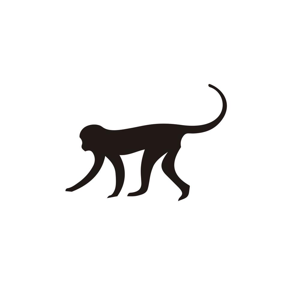 Affe Silhouette Logo Design Vektor auf ein Weiß Hintergrund