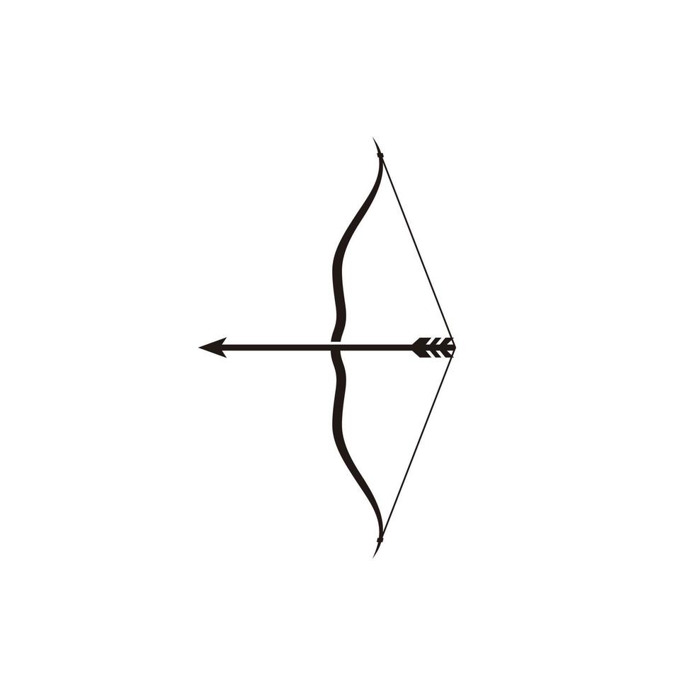 bågskytte pil minimalistisk årgång silhuett logotyp ikon vektor illustration