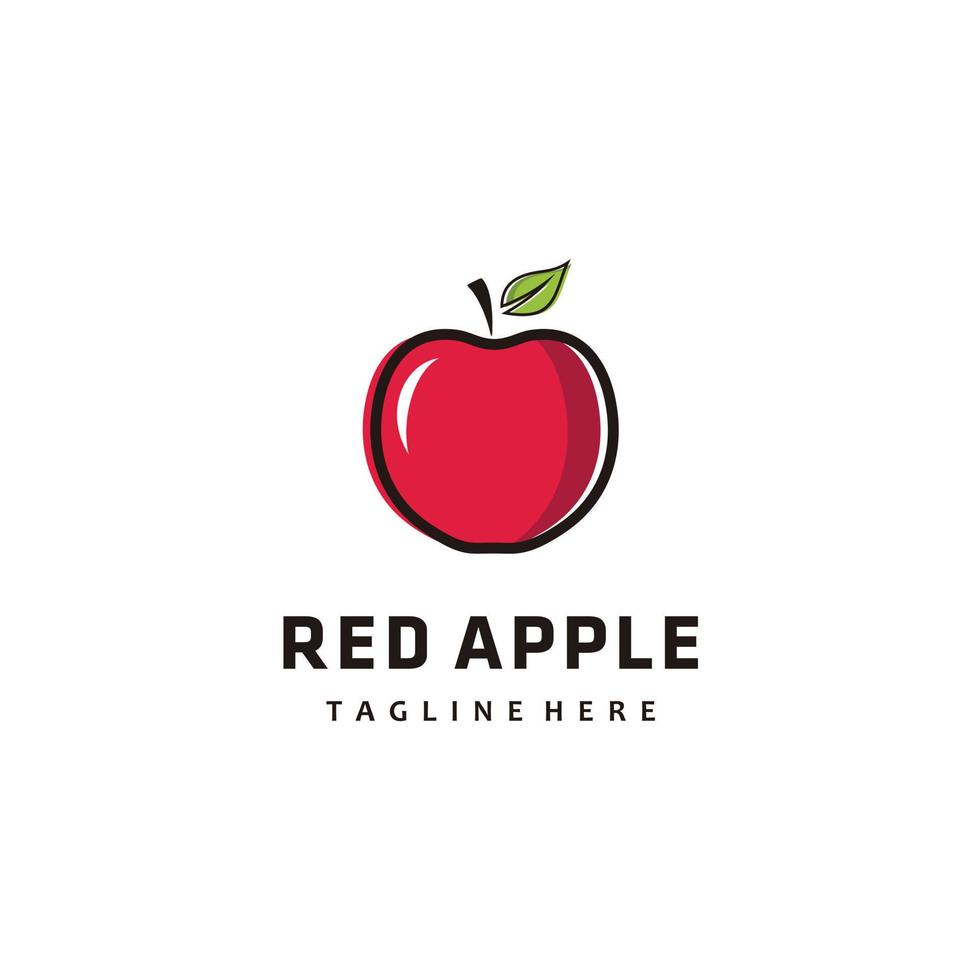 Inspiration für minimalistisches Logo-Design mit roten Apfelfrüchten vektor
