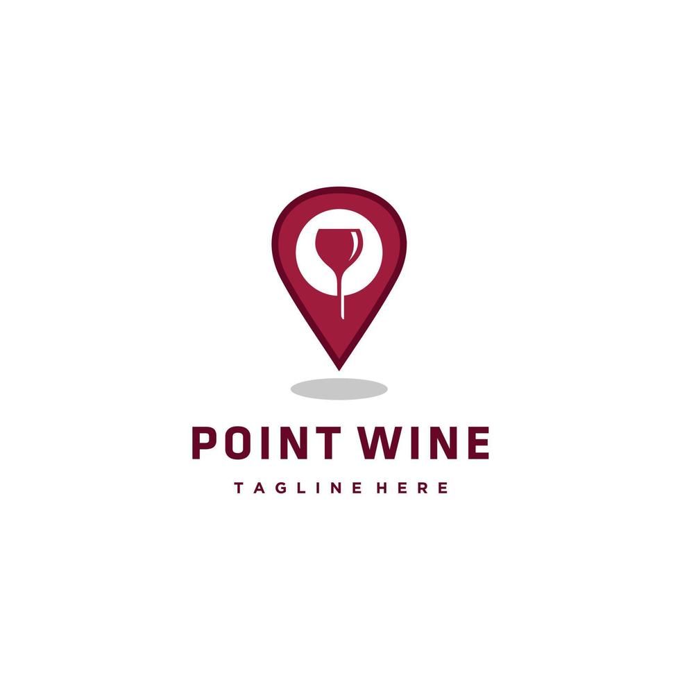 Wein Punkt Logo Symbol Vektor Design Vorlage. Wein Standort. Wein speichern.