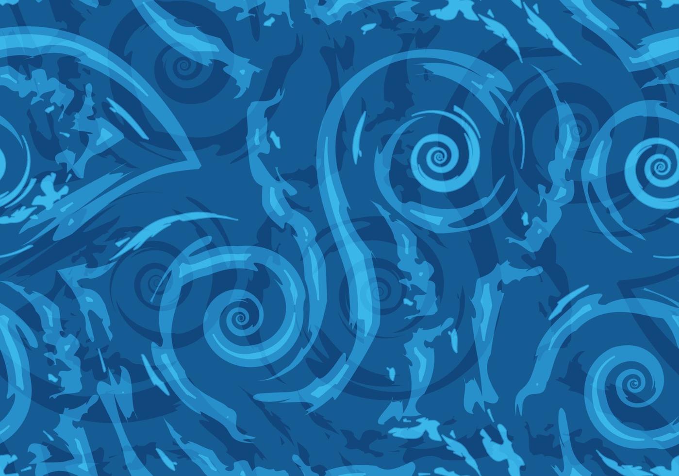 nahtloses Vektormuster von blauen zerrissenen Linien und Spiralen auf einem nautischen Hintergrund vektor