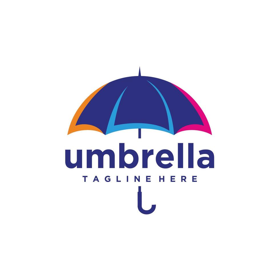 Regenschirm Versicherung Leben schützen Logo Design Symbol Vektor