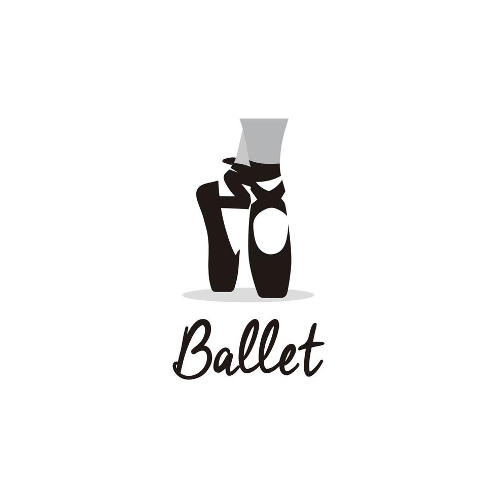balett akademi dansa studio sko silhuett logotyp design ikon vektor illustration