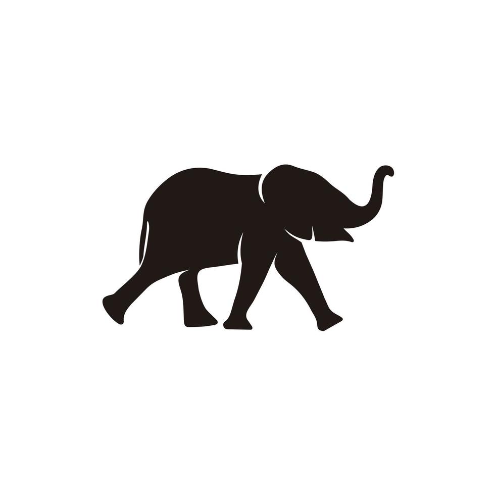 elefant bebis söt springa silhuett logotyp ikon vektor mall isolerat på vit bakgrund