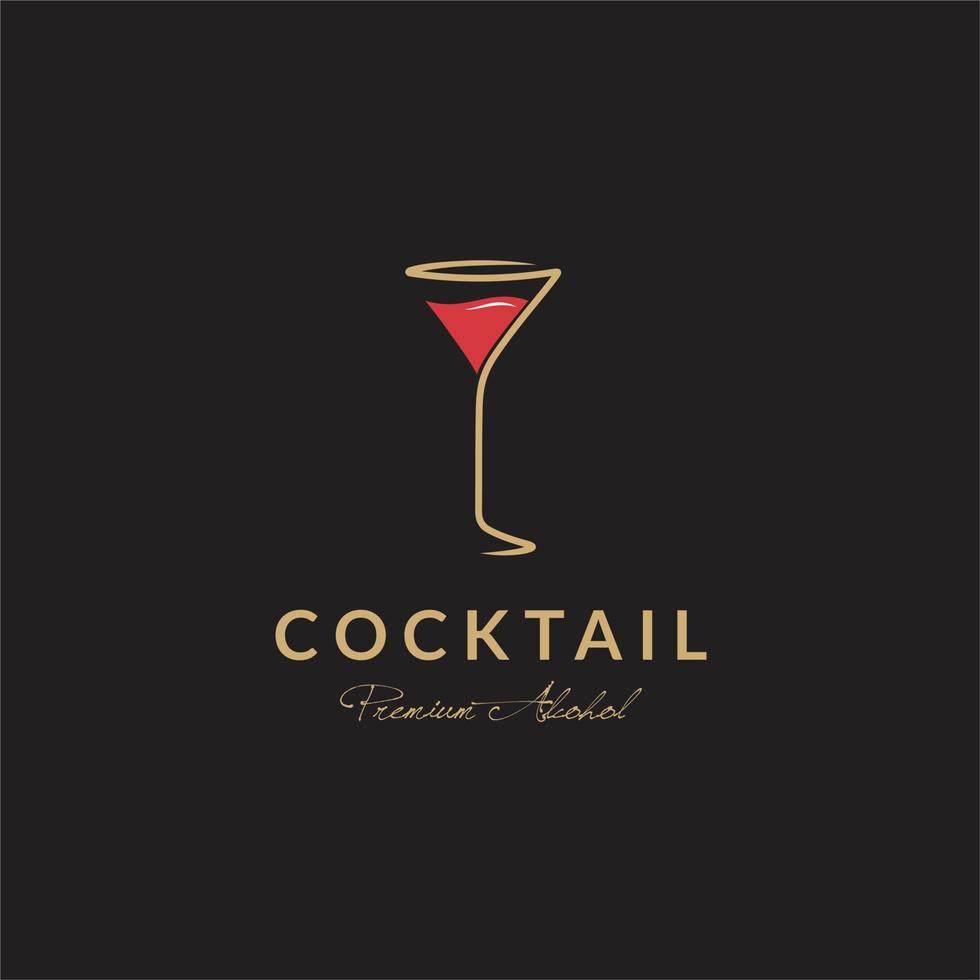 cocktail glas årgång logotyp design vektor inspiration