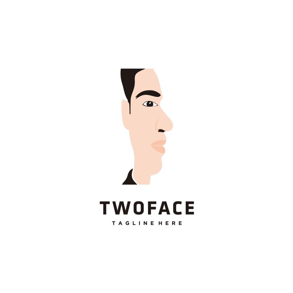 zwei Gesichter Logo Design Vektor Illustration