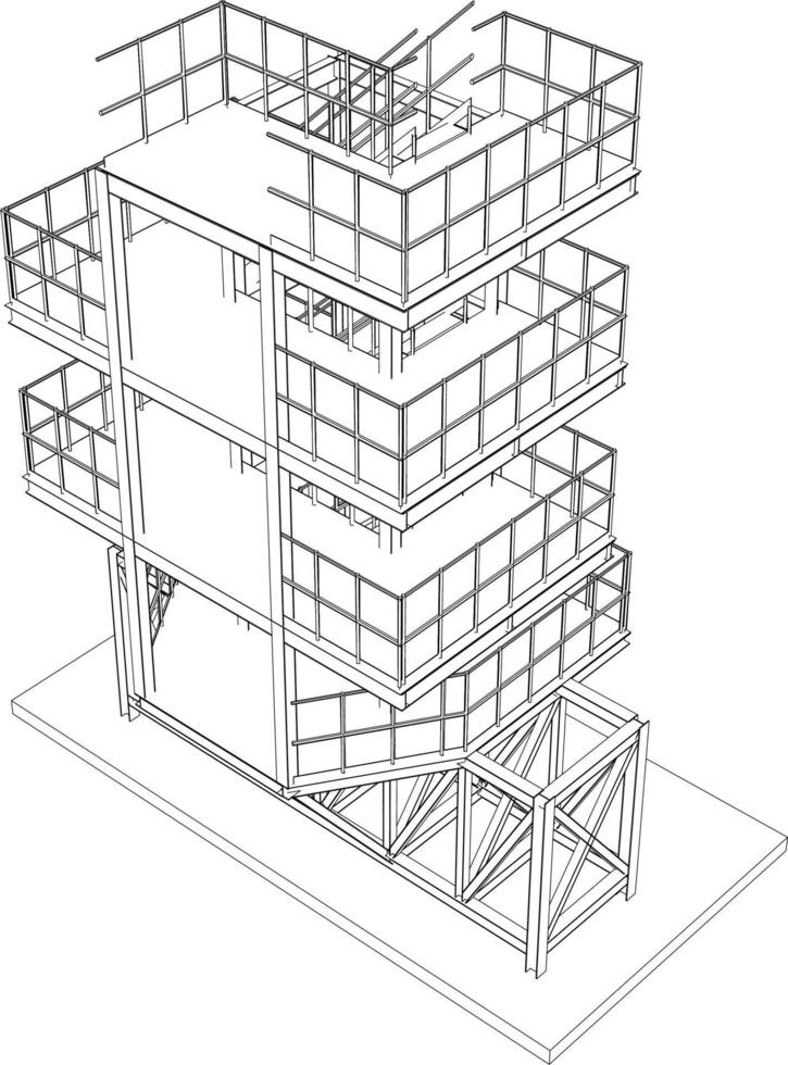 3d Illustration von industriell Gebäude vektor