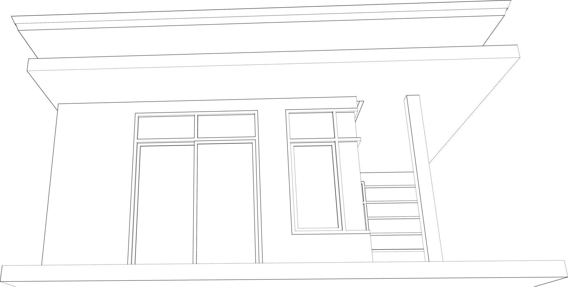 3d illustration av bostads- projekt vektor