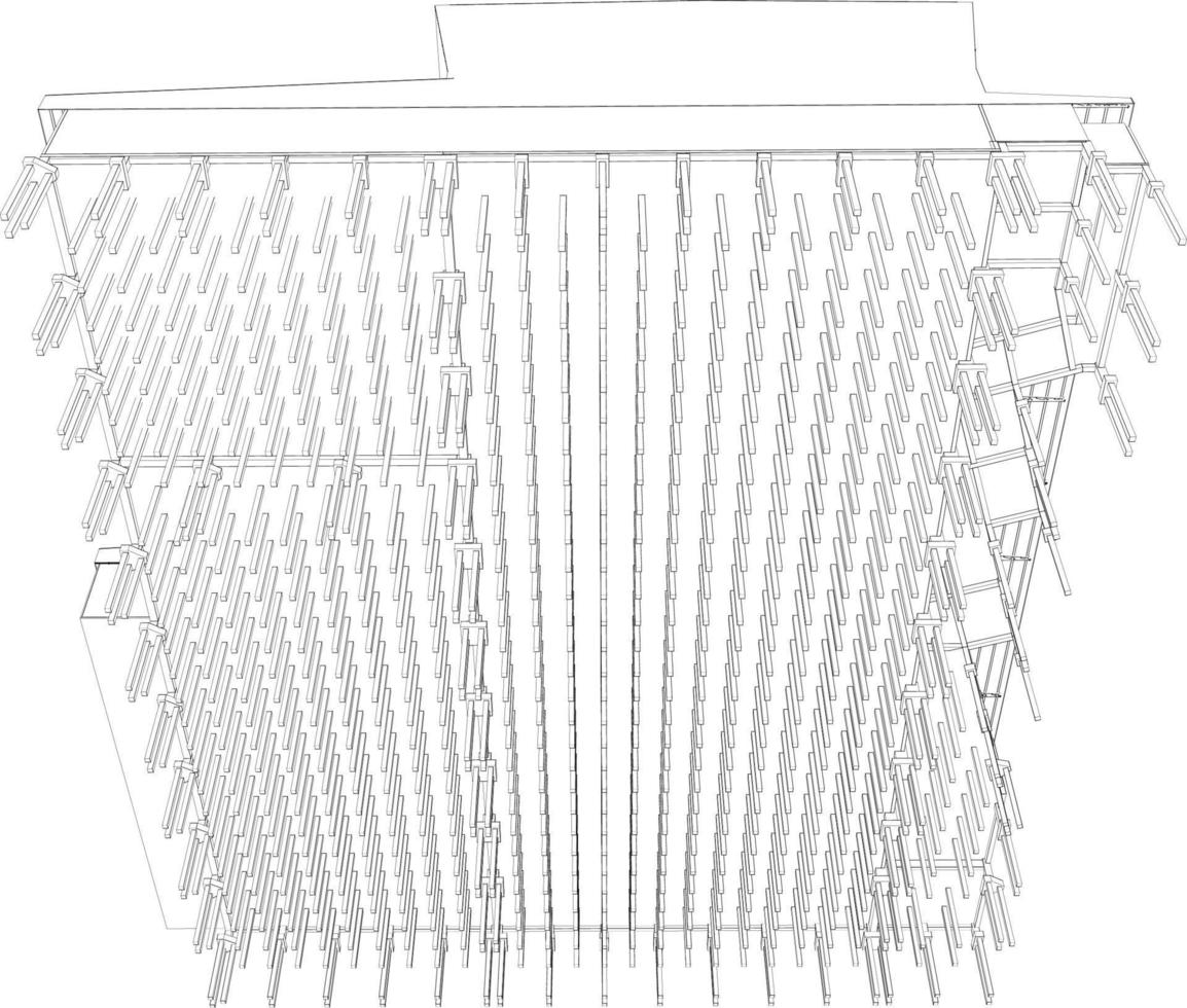 3d illustration av byggnad projekt vektor