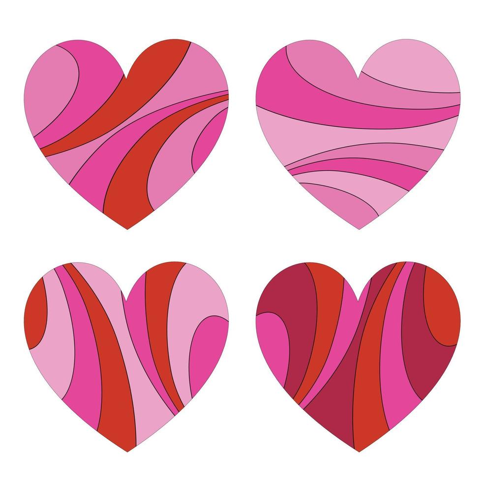 mod rosa röda mönster valentine hjärtan vektor