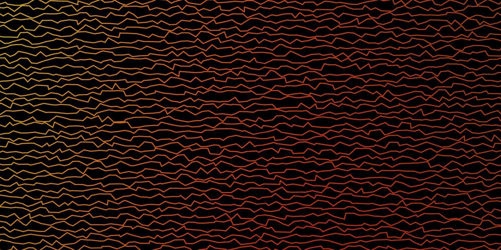 mörk orange vektor mönster med linjer.