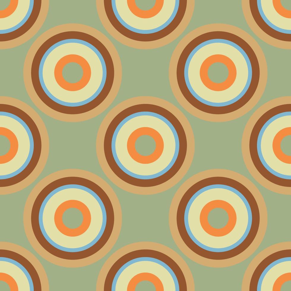 färgrik sömlös mönster med polka punkt, geometrisk former, ringar, cirklar. omslag papper, bakgrund. vektor