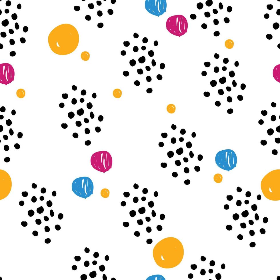 festlig mönster med färgrik liten cirklar. kaotisk polka punkt bakgrund. abstrakt runda sömlös mönster. prickad textur. vektor
