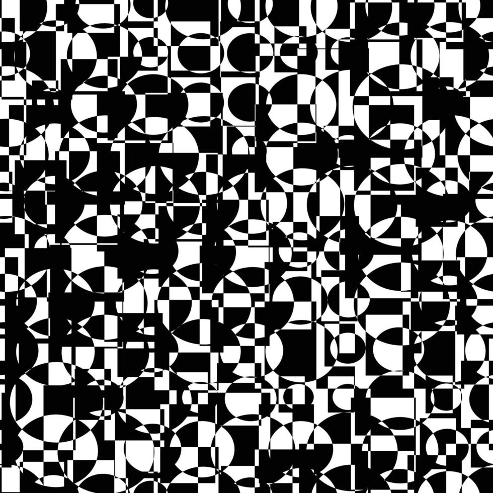 abstrakt svart och vit tekniskt fel sömlös mönster. geometrisk bakgrund. vektor