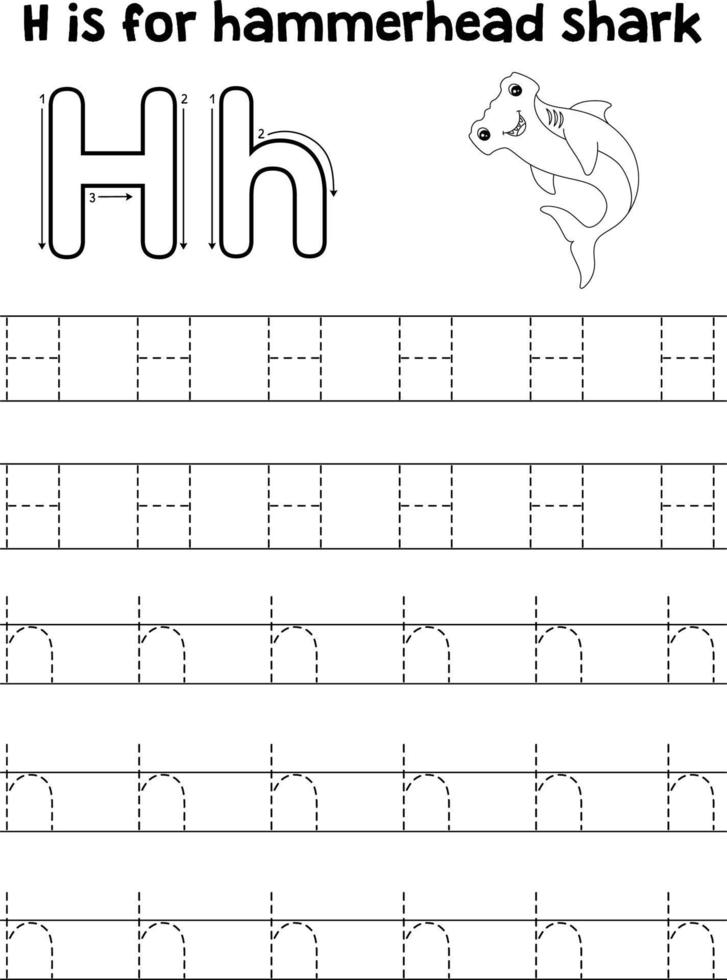 hammarhaj haj spårande brev ABC färg h vektor