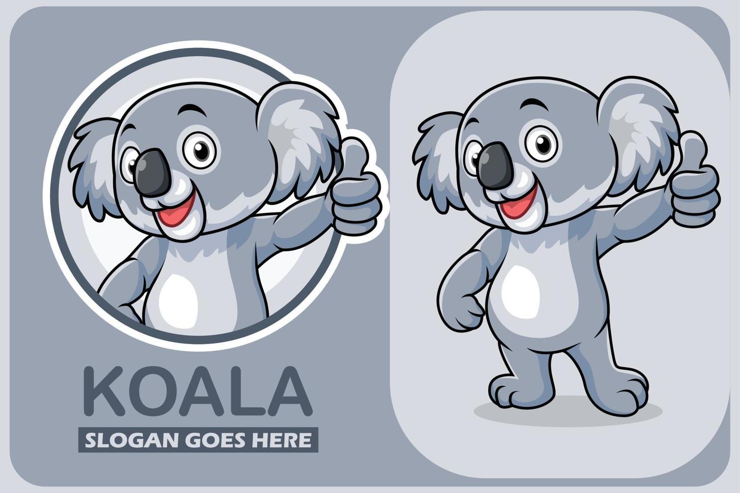 söt koala tecknad serie mall design vektor