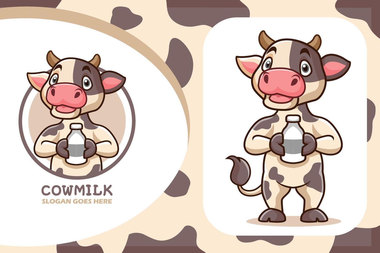 tecknad serie mjölk ko design mall vektor