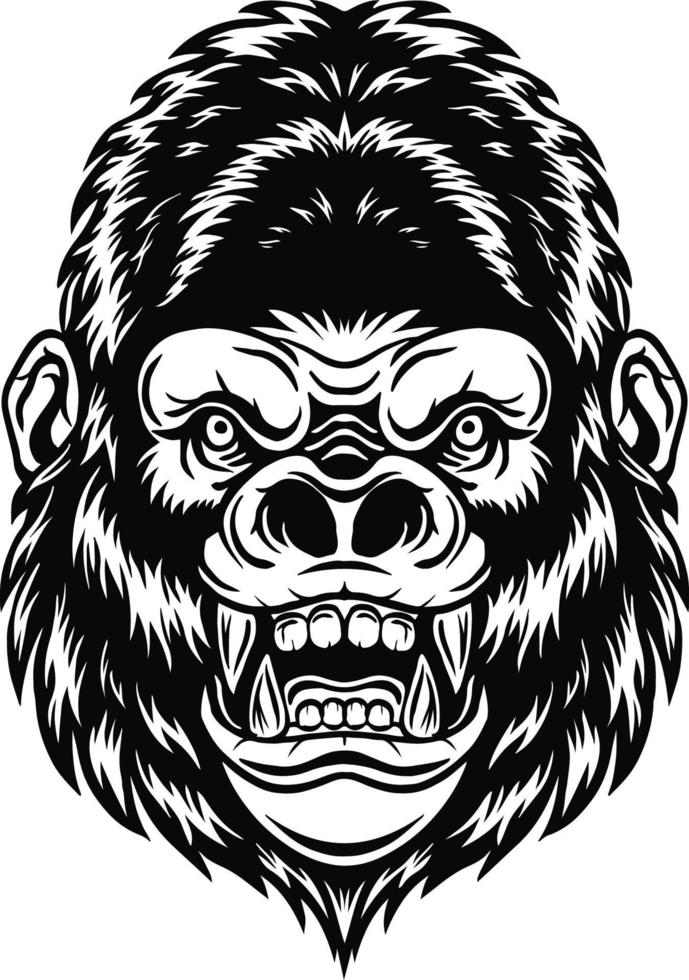 Karikatur Gorilla Kopf Maskottchen Design vektor