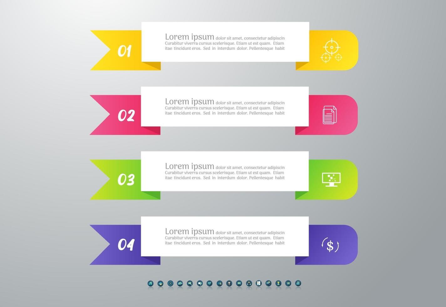 abstrakt infografik fyra nummeralternativ för arbetsflöde eller presentation. vektor