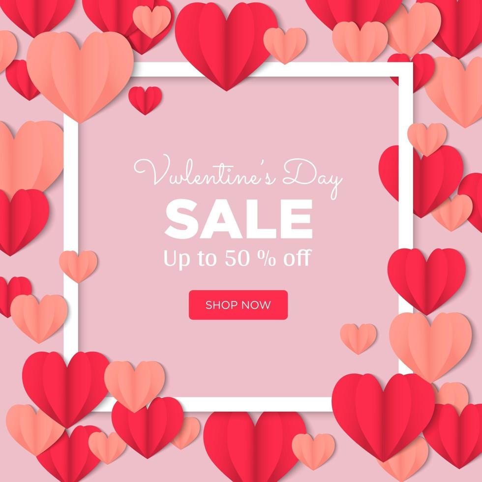 Valentinstag nach dem Einkaufen mit einem rosa Hintergrund vektor