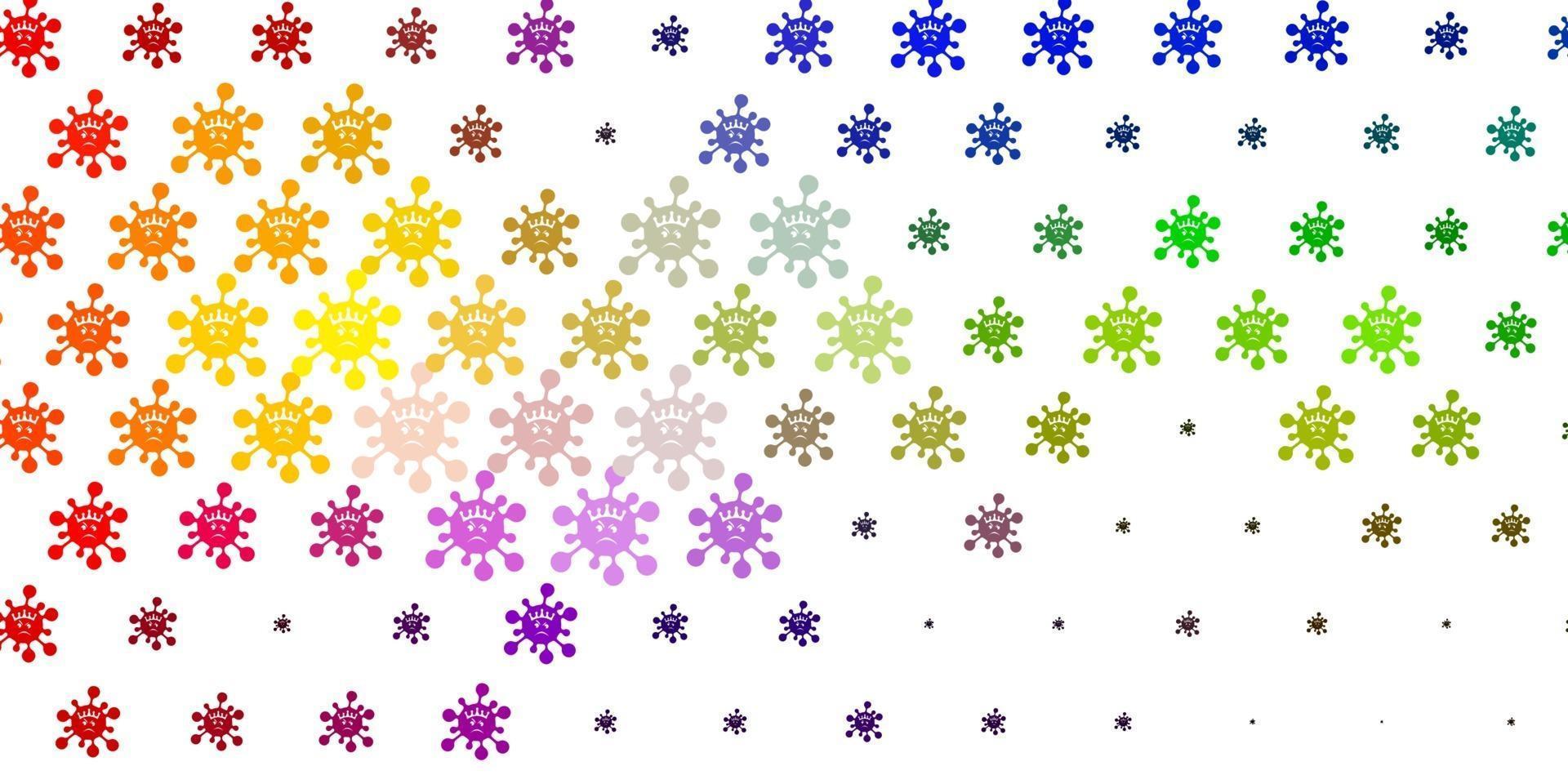 ljus flerfärgad vektorbakgrund med covid-19 symboler. vektor