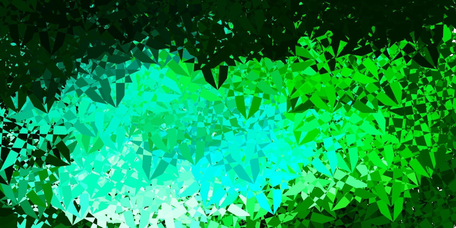 hellblaue, grüne Vektortextur mit zufälligen Dreiecken. vektor