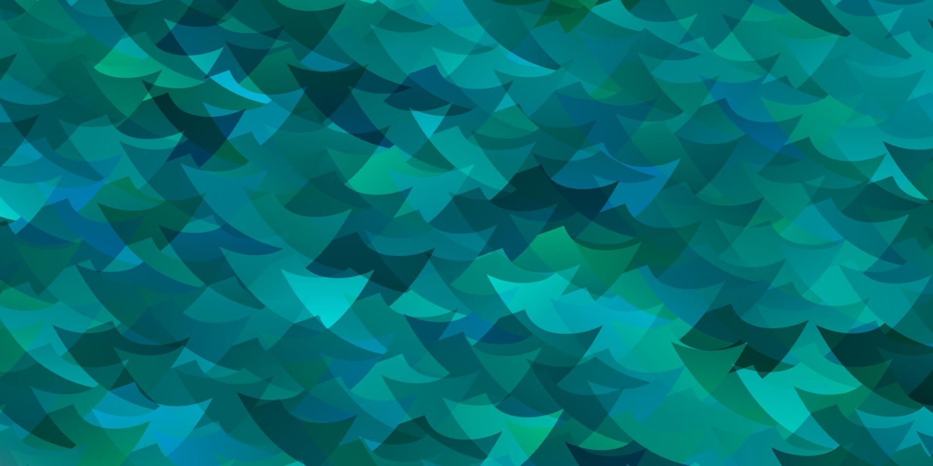 ljusblå, grön vektorbakgrund med trianglar, kuber. vektor