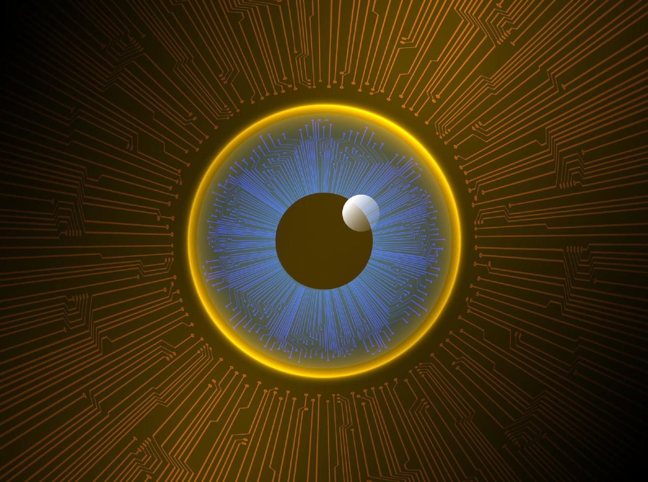 modern holographisch Auge Ball auf Technologie Hintergrund vektor