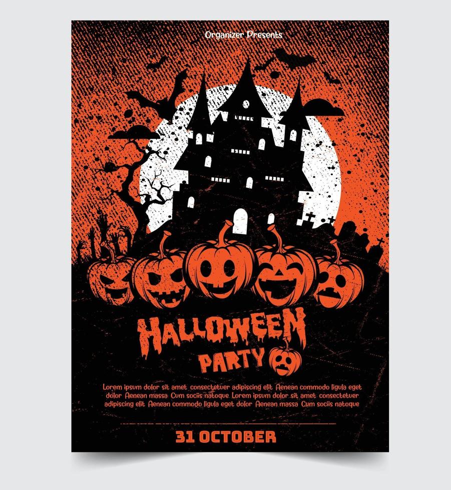 Halloween Nacht Party Hintergrund mit Vollmond vektor