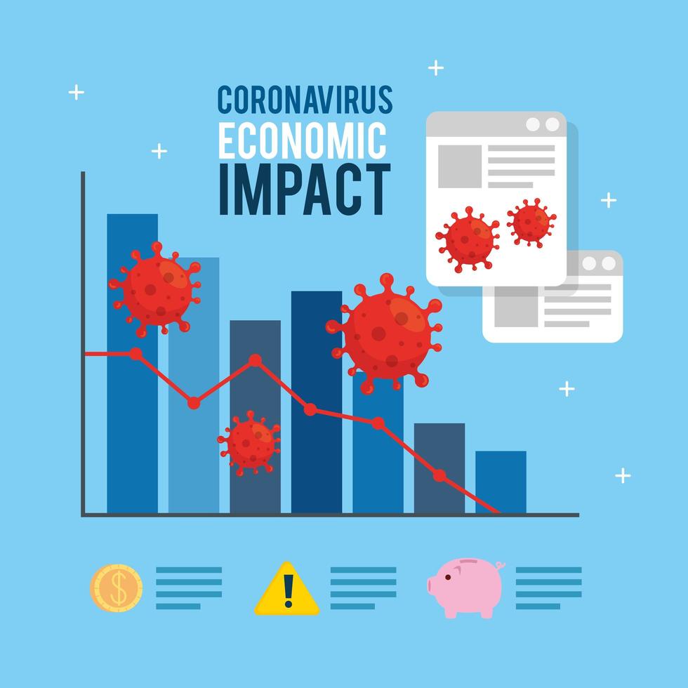 infografik över ekonomisk inverkan på coronavirus vektor