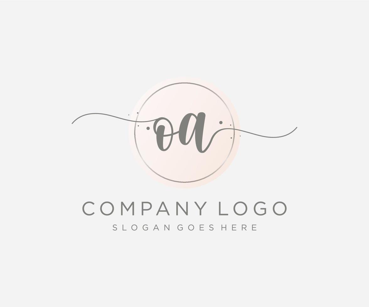 första oa feminin logotyp. användbar för natur, salong, spa, kosmetisk och skönhet logotyper. platt vektor logotyp design mall element.