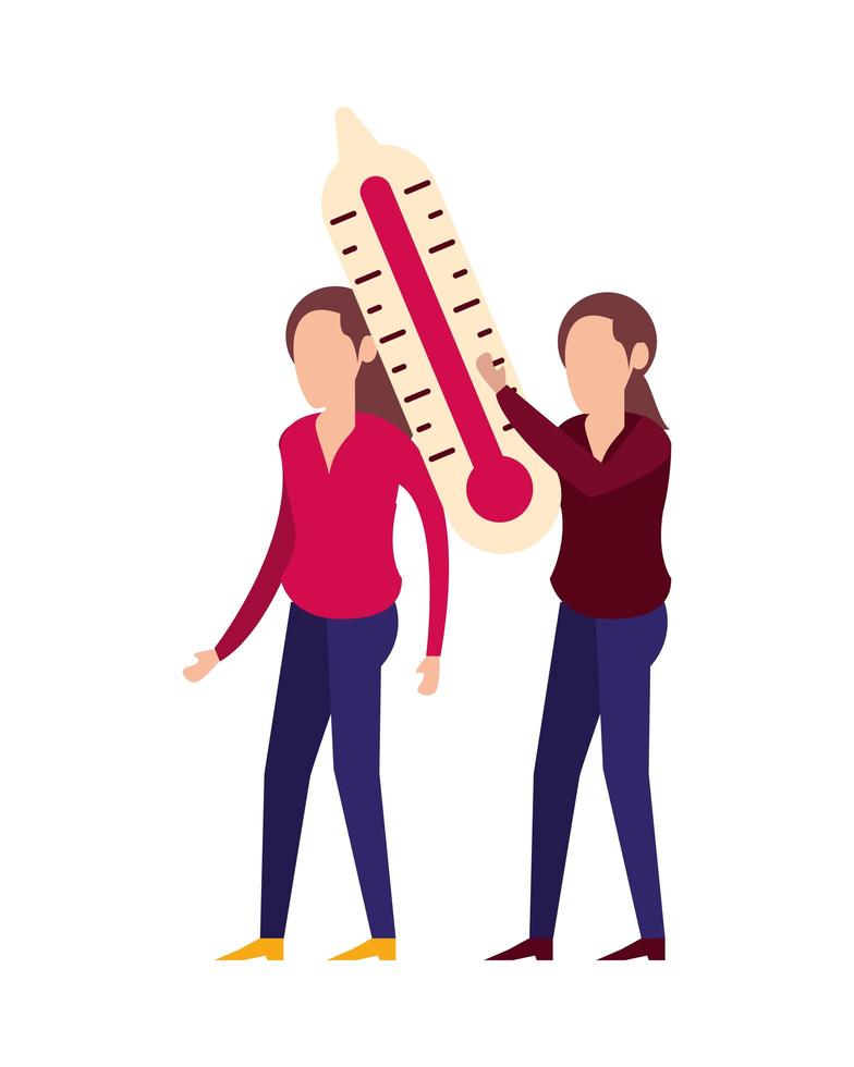 kvinnor lyft termometer vektor