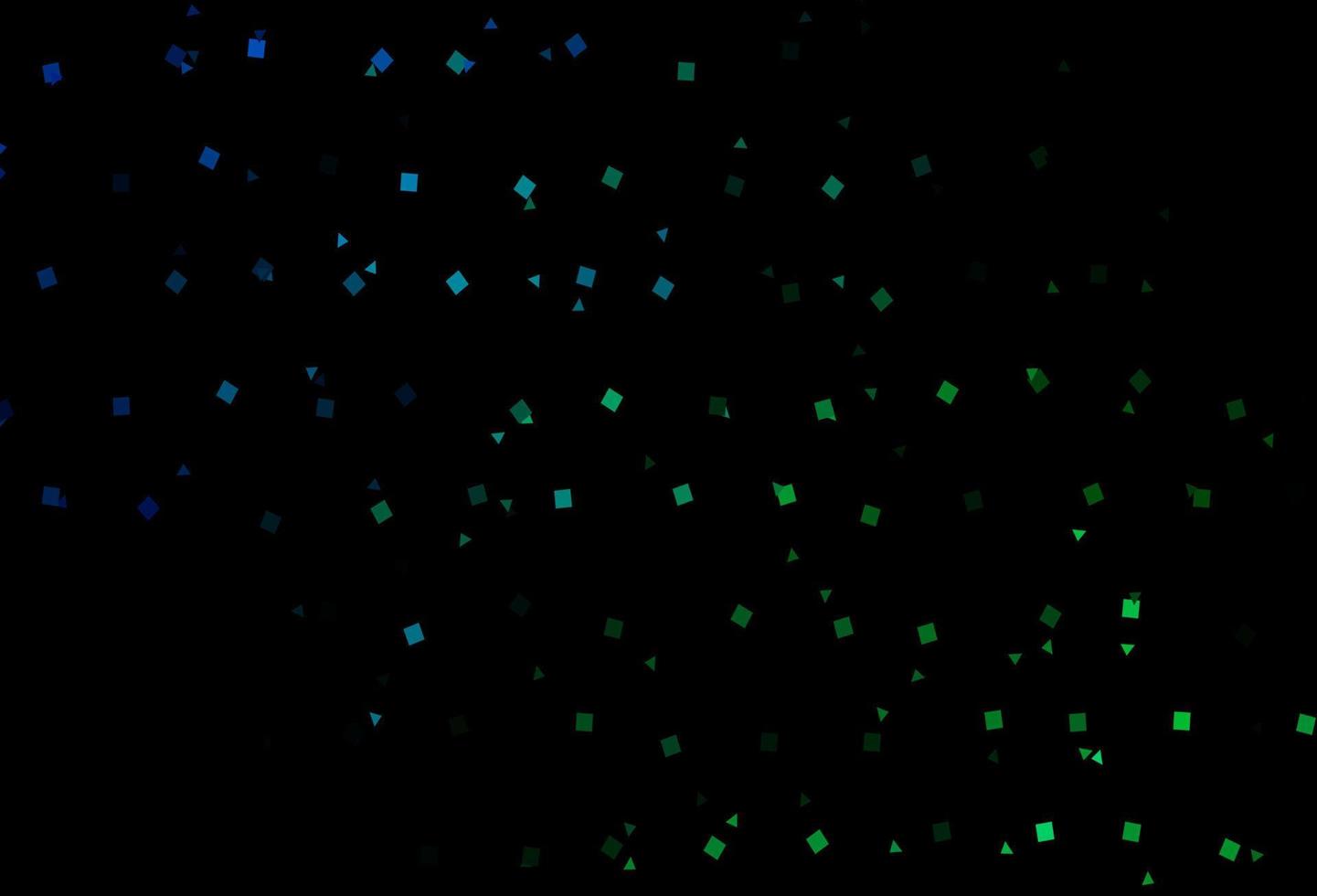 dunkelblauer, grüner Vektorhintergrund mit Dreiecken, Kreisen, Würfeln. vektor