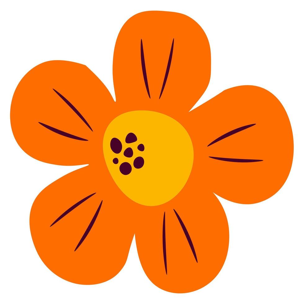 retro 70s 80s 90s botanisk design.blommigt illustration daisy vår tid blommor dekoration vektor växt.