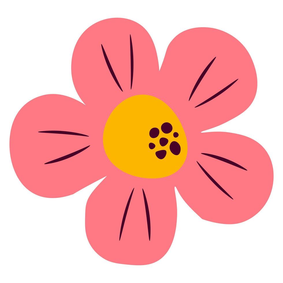 retro 70s 80s 90s botanisk design.blommigt illustration daisy vår tid blommor dekoration vektor växt.