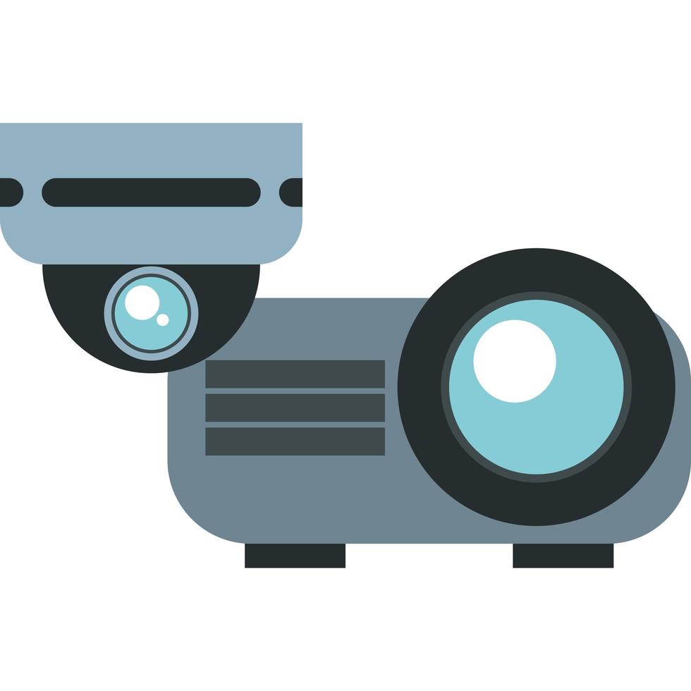 cctv-videokamera med videoprojektor vektor