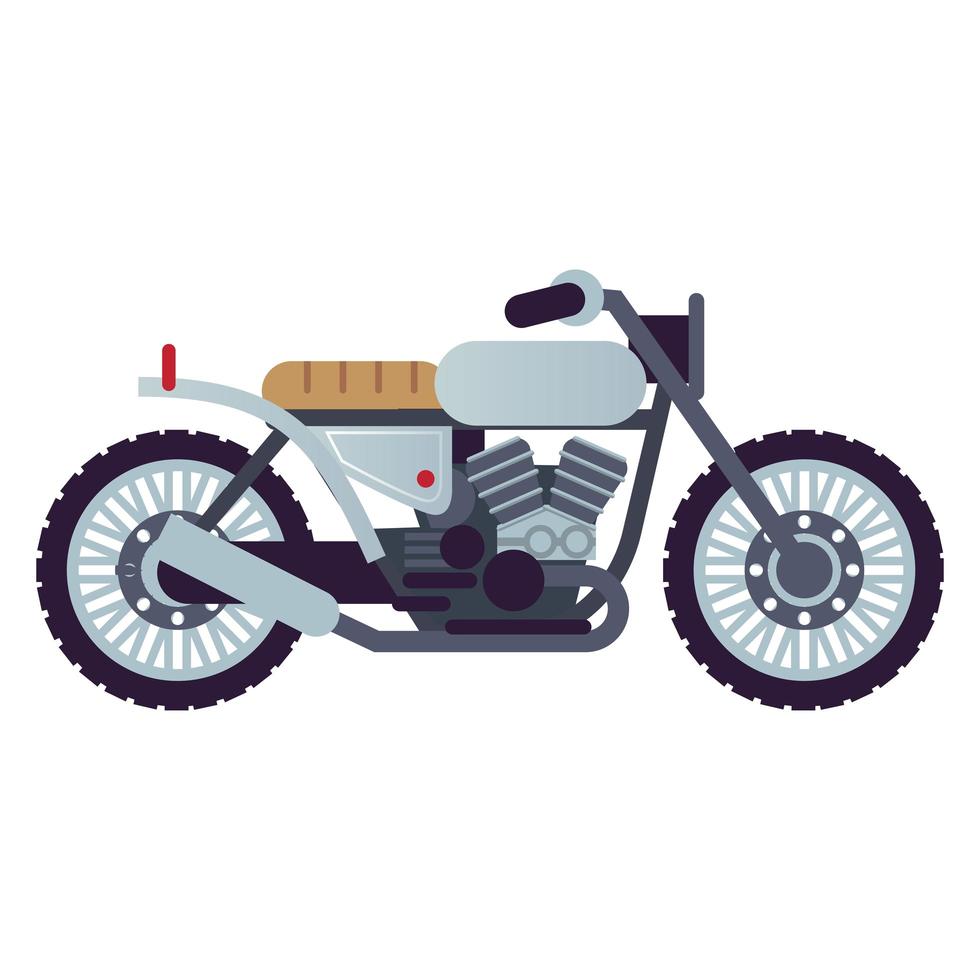 Cafe Racer Motorrad Stil Fahrzeug Ikone vektor