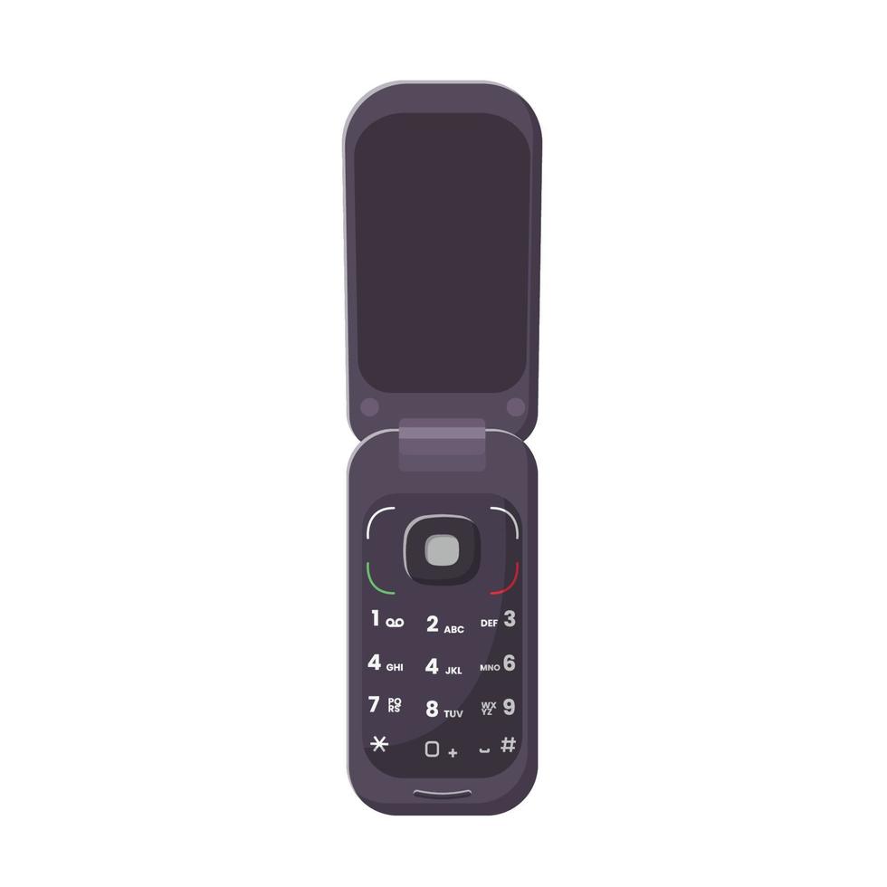 flip cell telefon platt illustration. rena ikon design element på isolerat vit bakgrund vektor